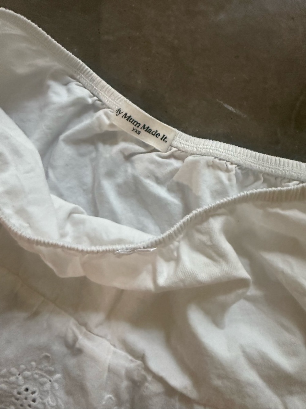 White Eyelet Ruffle Mini Skirt - Picture 2 of 2